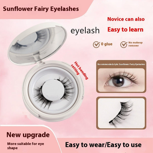 Sunflower Fairy Eyelashes packaging with product display on a pink background