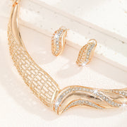 Metal Moon Necklace and Earrings Set for Women - Celestial Jewelry Gift