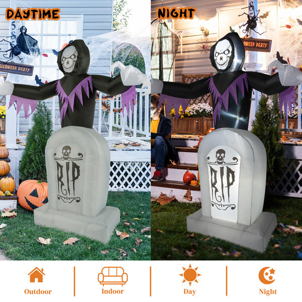 6ft Inflatable Grim Reaper - Spook Your Neighbors This Halloween