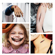 Halloween Horror Party Mouth Tattoo Stickers - Transform Your Look with Bold Makeup Decorations for Spooky Celebrations