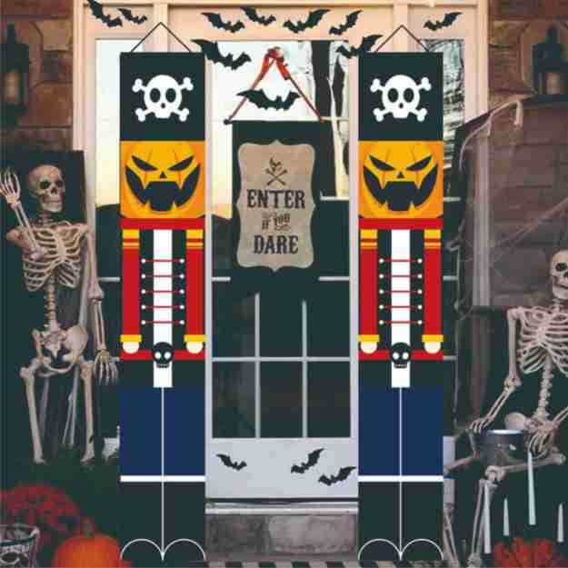 Halloween Soldier Nutcracker Banner - Transform Your Decor with Festive Spirit!