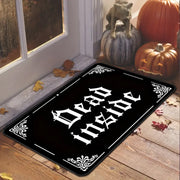 Halloween Porch Skull Doormat For Entryway- Absorbent Door Mat