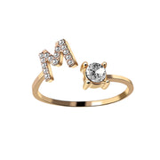 Alphabet Initial Letter Ring for Women - One Size Fashion Jewelry