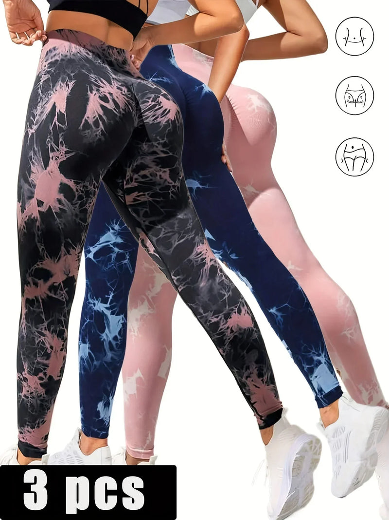 Glamour Fit High Waist Tie Dye Leggings - Sculpt & Control for Empowered Workouts