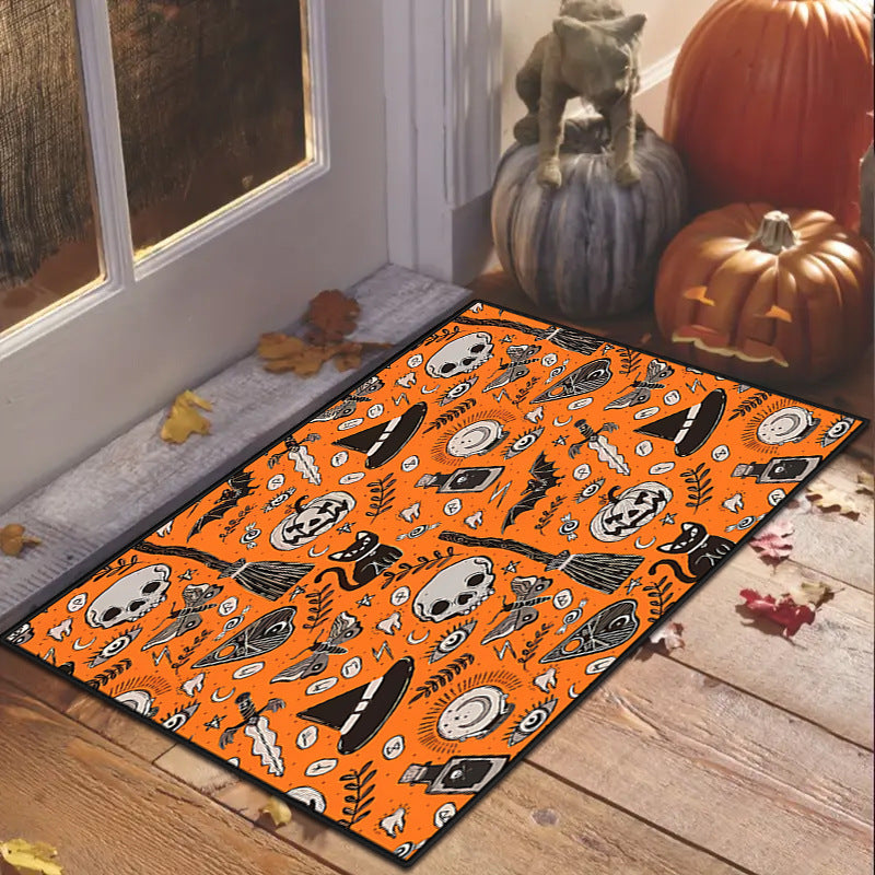 Halloween Porch Doormat Skull Entry Door Absorbent Door Mat