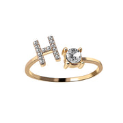 Alphabet Initial Letter Ring for Women - One Size Fashion Jewelry