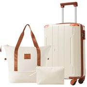 Hardshell Carry-On Luggage Set &amp; TSA Lock - Stylish White Travel Gear for Adventurers