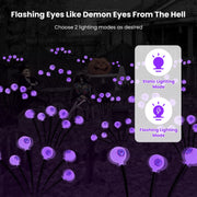 Decorative lights with flashing eyes effect on a dark background, featuring options for static and flashing lighting modes.