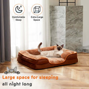 Memory Foam Pet Bed For Small Dogs & Cats With Washable