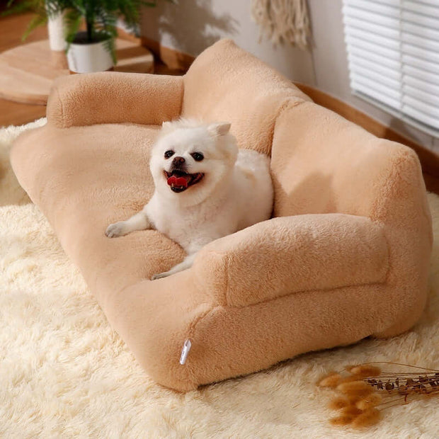 Cozy Flannel Pet Sofa - Large Stylish Retreat 