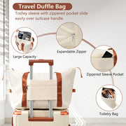 Hardshell Carry-On Luggage Set &amp; TSA Lock - Stylish White Travel Gear for Adventurers