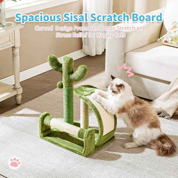 Cactus Cat Scratching Post - Natural Sisal Rope, Easy Assembly, Eco-Friendly Fun for Your Feline Friend!