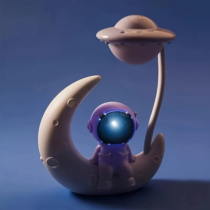 Creative Moon Astronaut Nightlight - Transform Your Space with a Magical LED Desk Lamp, Perfect for Bedrooms