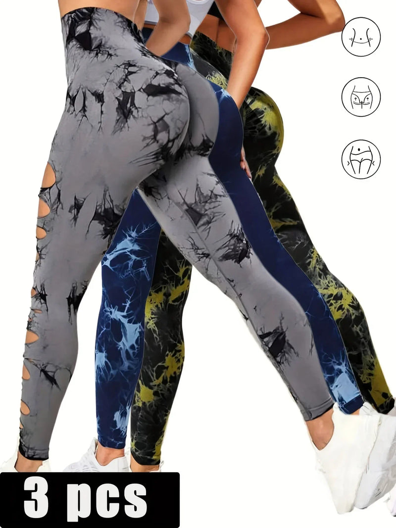 Glamour Fit High Waist Tie Dye Leggings - Sculpt & Control for Empowered Workouts