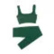 Green tank top and pants set on a white background
