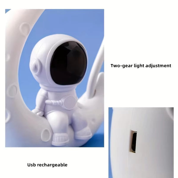 Creative Moon Astronaut Nightlight - Transform Your Space with a Magical LED Desk Lamp, Perfect for Bedrooms