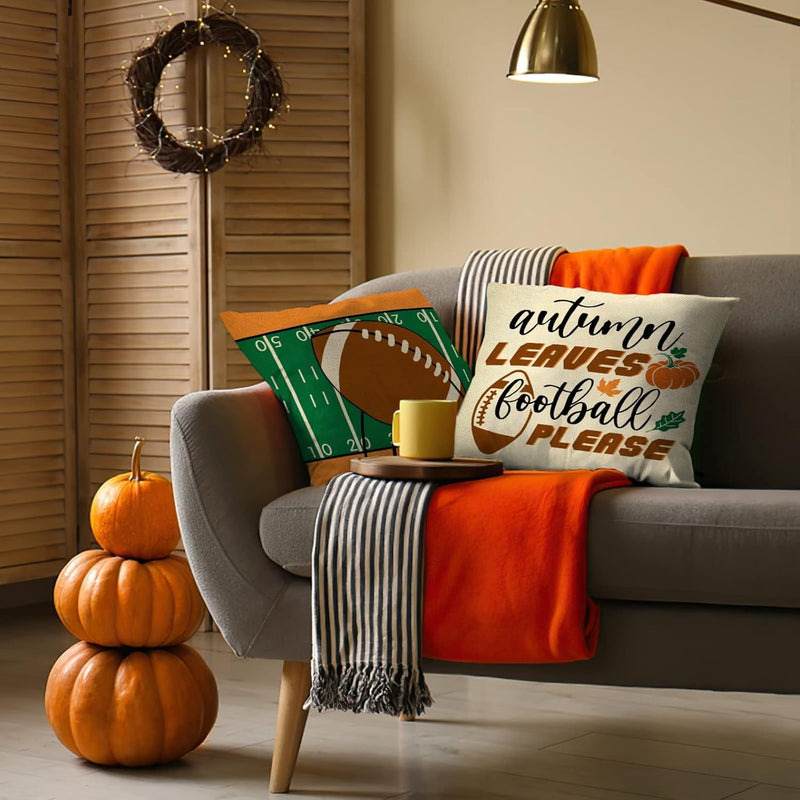 4 Fall Football Pillow Covers