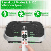 Vibration Plate Exercise Machine with Resistance Bands & Remote Control for Whole Body Fitness & Weight Loss