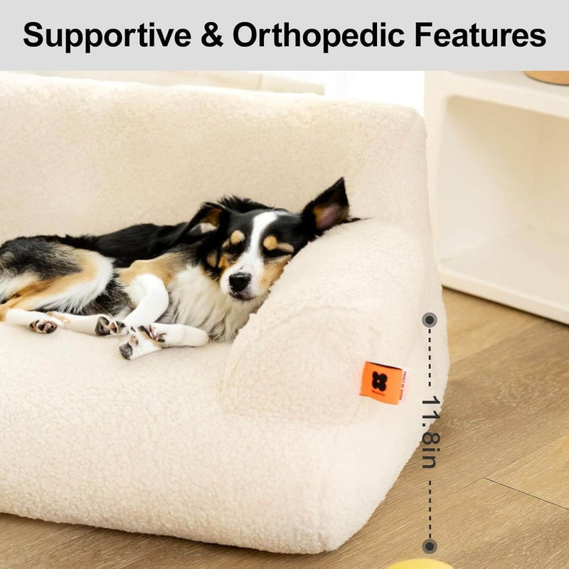 MEWOOFUN Orthopedic Pet Sofa - Cozy Washable Couch for Medium & Large Dogs & Cats, 40x24x12 Inch, Non-Slip Design
