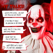 5.7ft Voice-Controlled Clown with Red Light & Sound - Perfect for Halloween Decor (Battery Not Included)
