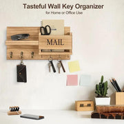 Stylish Wooden Key & Mail Organizer - Farmhouse Floating Shelves
