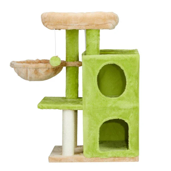 Cozy Cat Haven: 3-Inch Double-Layer Hammock in Vibrant Yellow-Green - Elevate Your Cat's Comfort & Playtime!