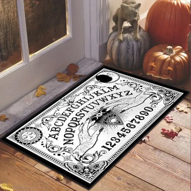 Halloween Porch Skull Doormat For Entryway- Absorbent Door Mat