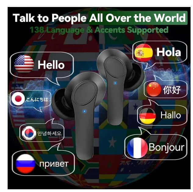 Translator Earbuds: Break Language Barriers with 144 Languages & Real-Time Translation – Speak Freely Anytime, Anywhere!