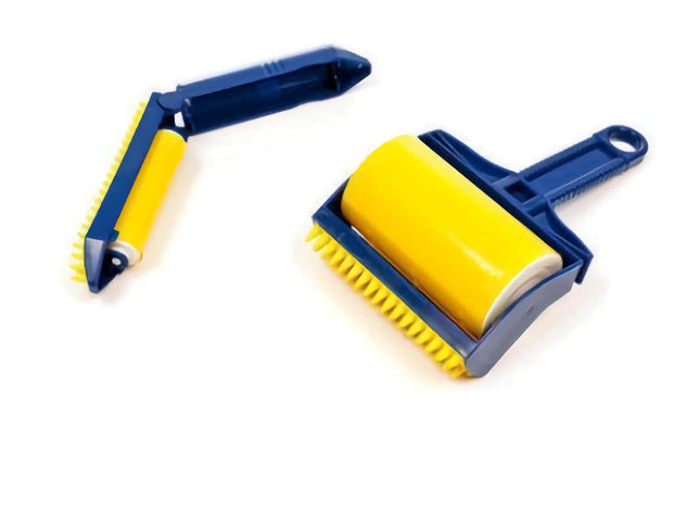 Yellow and blue brush tool on a white background