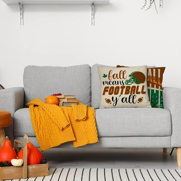 4 Fall Football Pillow Covers