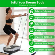 Vibration Plate Exercise Machine with Resistance Bands & Remote Control for Whole Body Fitness & Weight Loss