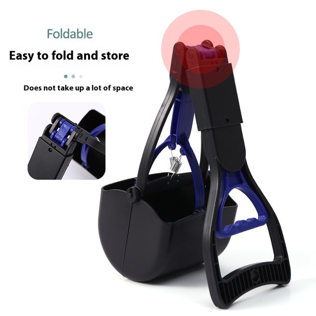 Folding Pooper Scooper for Dogs - Medium Size, Easy Clean Outdoor Tool for Hassle-Free Pet Waste Disposal