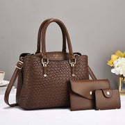 Always I Love You Woven Texture 3-Piece Bag Set - Stylish & Functional Luggage for Every Adventure