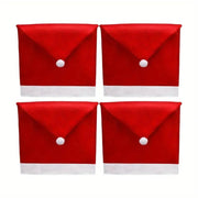12pcs Christmas Santa Hat Chair Covers for Holiday Decor