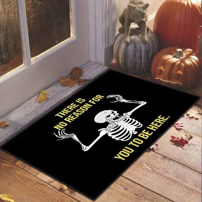 Halloween Porch Doormat Skull Entry Door Absorbent Door Mat