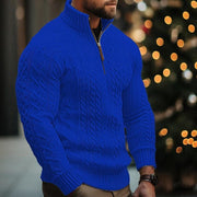 Men's Twisted Knit Half-Zip Sweater for Ultimate Warmth & Style