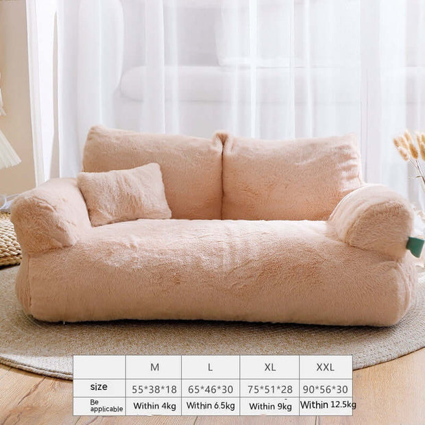 Cozy Flannel Pet Sofa - Large Stylish Retreat 