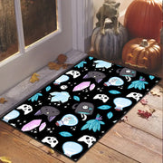 Halloween Porch Skull Doormat For Entryway- Absorbent Door Mat