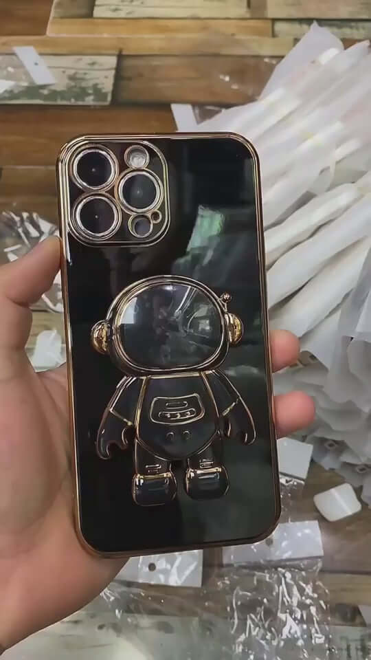 Galactic Gear Astronaut Case – 3D Phone Cover with Electroplated Kickstand

